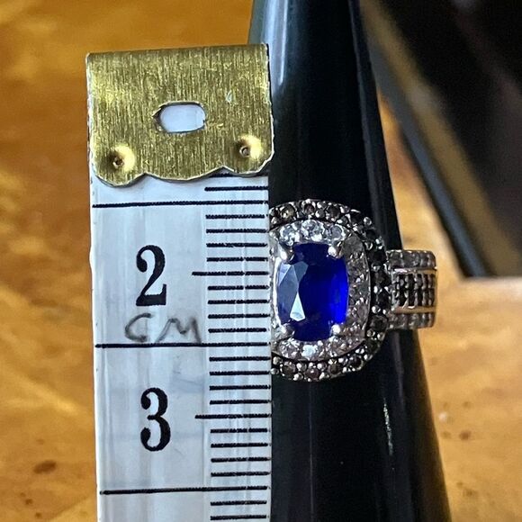 Blue Spinel Sterling Silver Ring Size 6 - Picture 7 of 9
